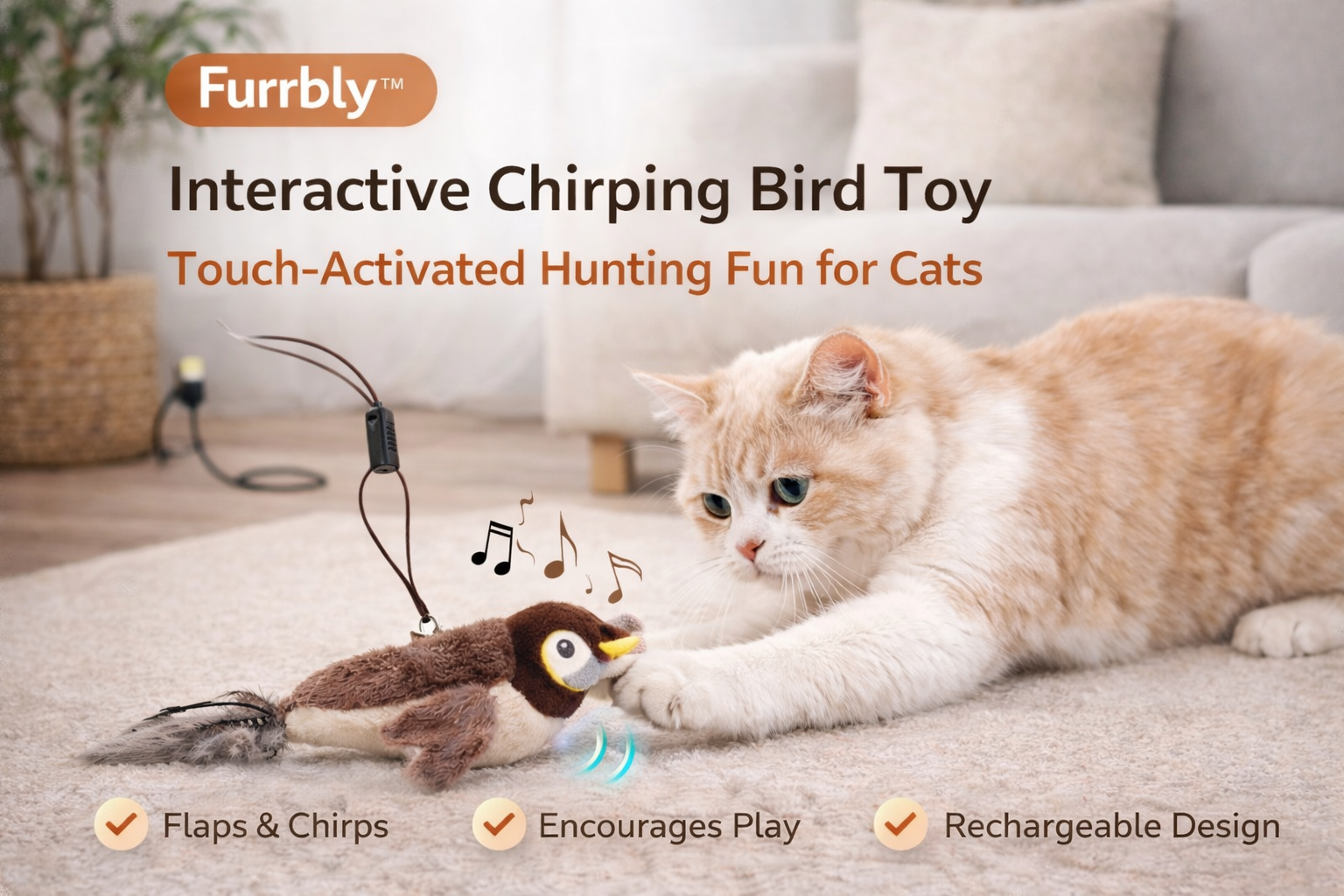 Furrbly™ Chirping Bird Cat Toy